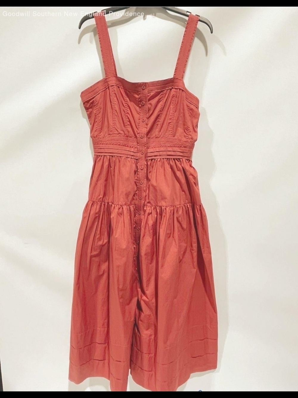 Ulla Johnson Burnt Henna Button-Front Dress